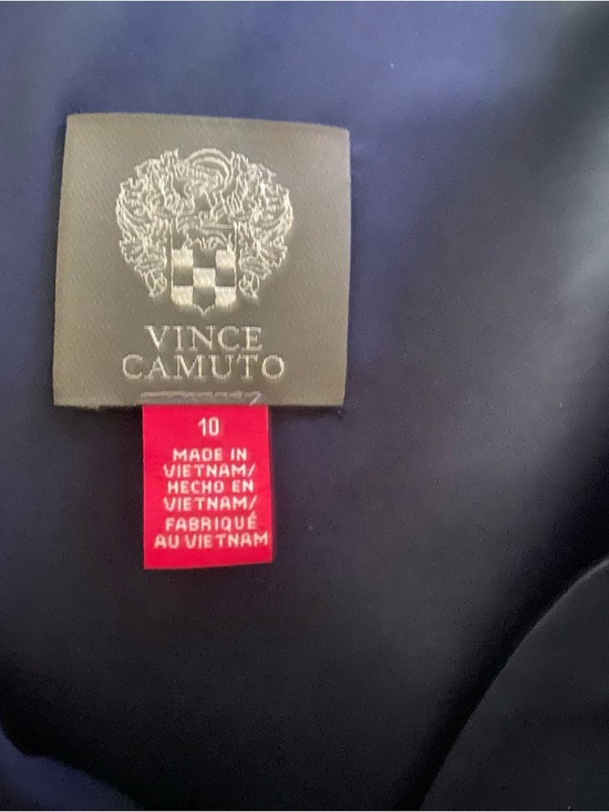 VINCE CAMUTO NAVY LACE SHORT SLEEVE TIE WAIST BUTTON DOWN SHIRTDRESS SIZE 10 - Picture 5 of 5